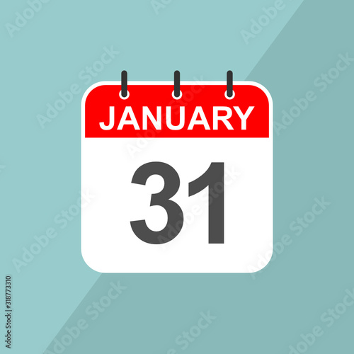 January 23, calender vector for reminder or celebration day. Template design for date and time agenda.