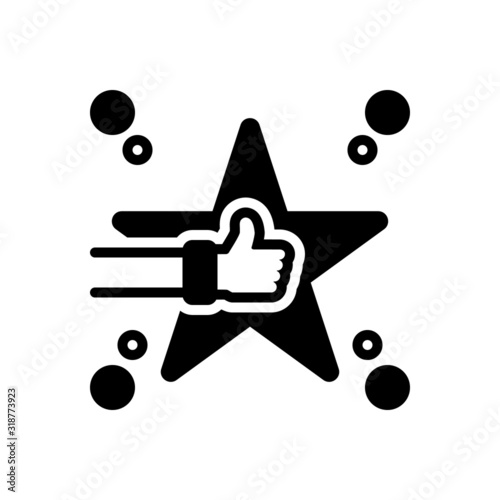 Black solid icon for best excellent