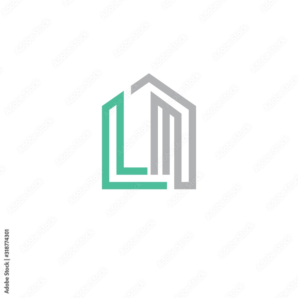 LM House Home Real Estate Logo Design Vector