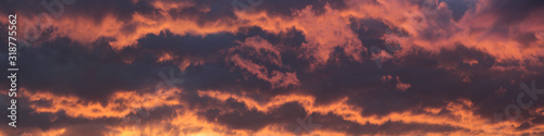 Dramatic bright sunset, natural backgrounds, panoramic image