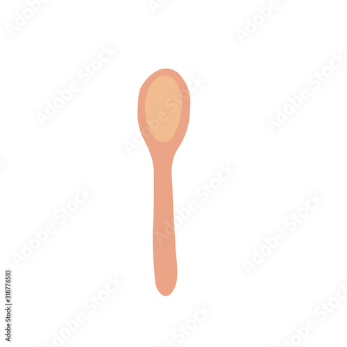 Cute spoon in doodle style isolated on white background. Simple illustration