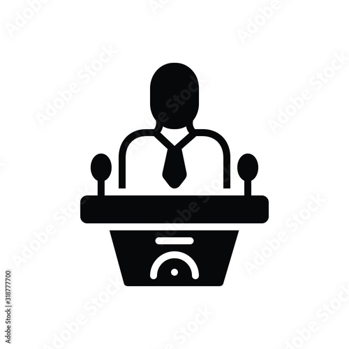 Black solid icon for senator 