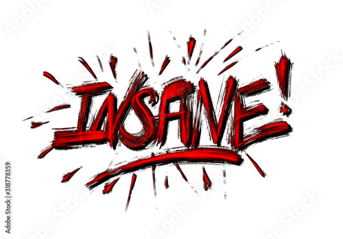 Insane! - Explosive hand lettering illustration isolated on white background