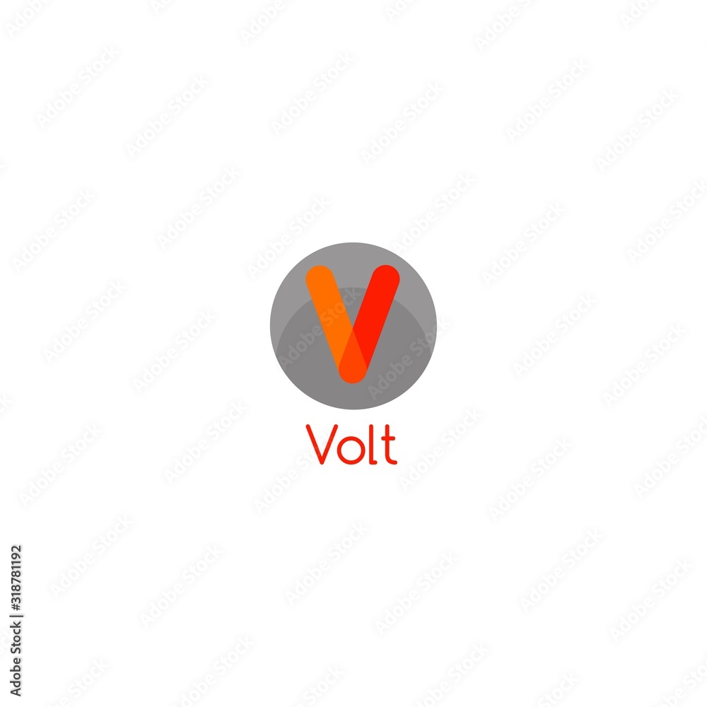logo v simple design volt illustration vector