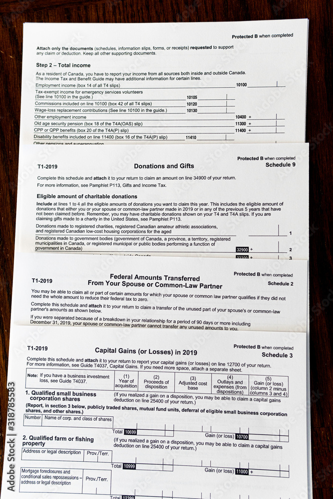 Fototapeta premium New Canada Revenue Agency Tax Forms