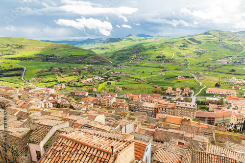 Italy, Sicily, Palermo Province, Gangi. View of the town of Gangi in the mountains of Sicily.