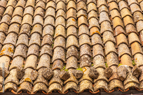 Italy, Sicily, Enna Province, Centuripe. Terra cotta tiled roof in the ancient hill town of Centuripe. © Emily_M_Wilson
