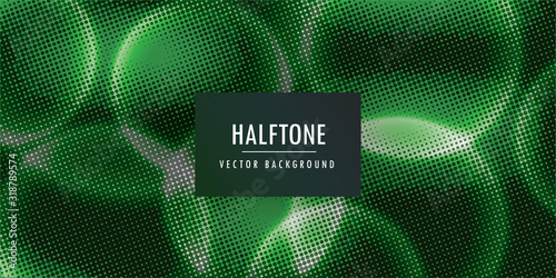 Green grunge texture paper. Retro burst and halftone