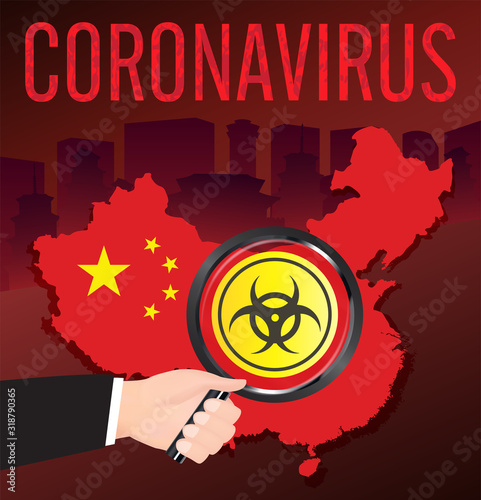 wuhan china coronavirus 2019ncov flu scan on china map