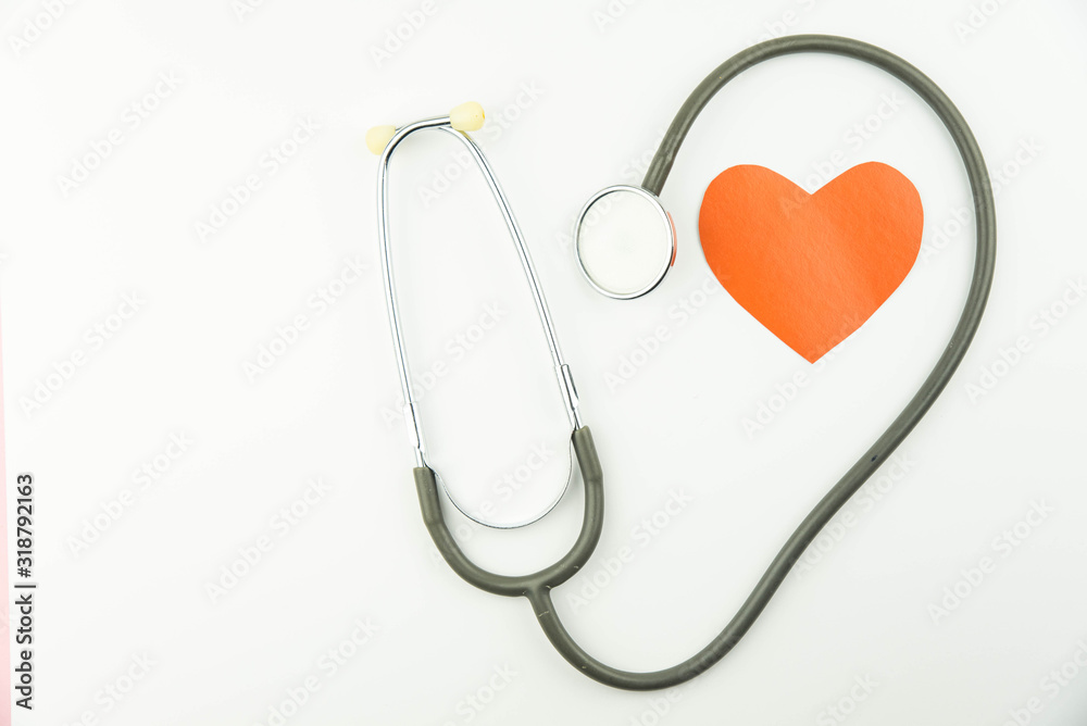 stethoscope with red heart for doctor checkup. Medical tool cardiology concept. stethoscope with red heart for doctor checkup. Medical tool cardiology concept.