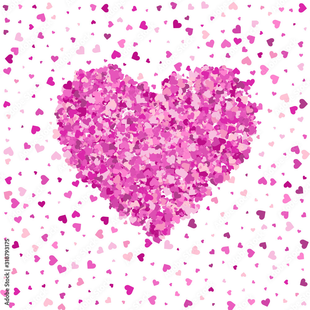 Heart created from many heart - valentine's day background. Greeting card