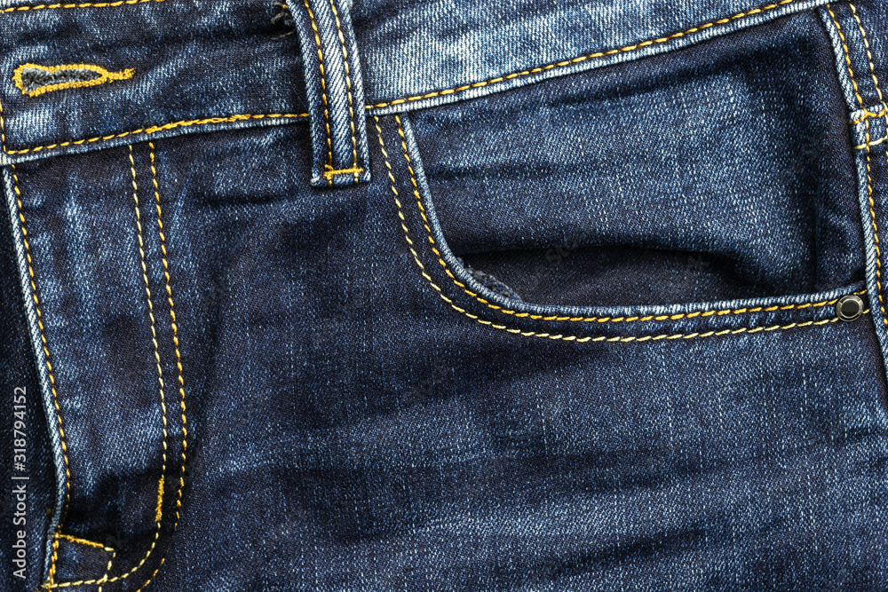 a navy jeans front pocket belt and fly a navy jeans front pocket belt and fly