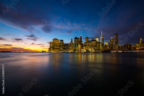 new york city skyline at night