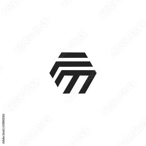 FM logo letter design vector