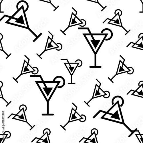 Cocktail Icon Seamless Pattern, Cocktail