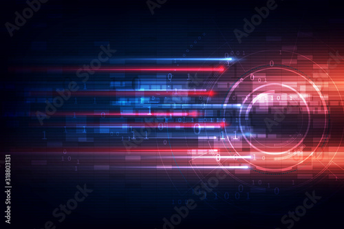 High speed. Hi-tech. Abstract technology background concept.Speed movement pattern and motion blur over dark blue background.