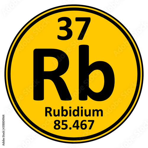 Periodic table element rybidium icon.