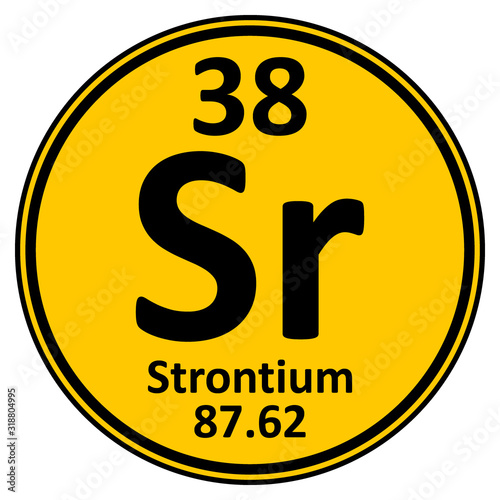 Periodic table element strontium icon.