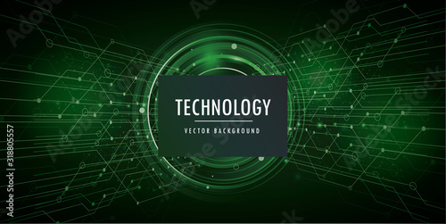 Circle green abstract technology innovation concept vector background