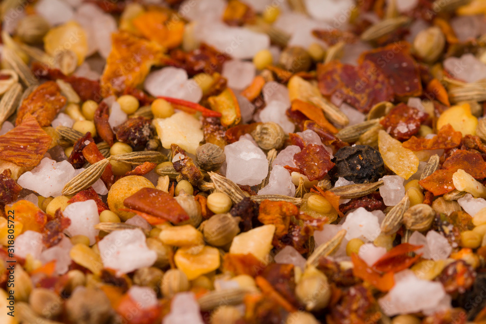Indian spices background, close up. macro Indian spices background, close up. macro