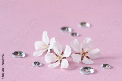 桜の花とストーンの背景