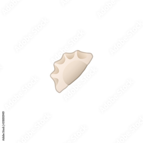Japanese Food Gyoza Vector Icon. Isolated Dumpling Emoji, Emoticon Illustration