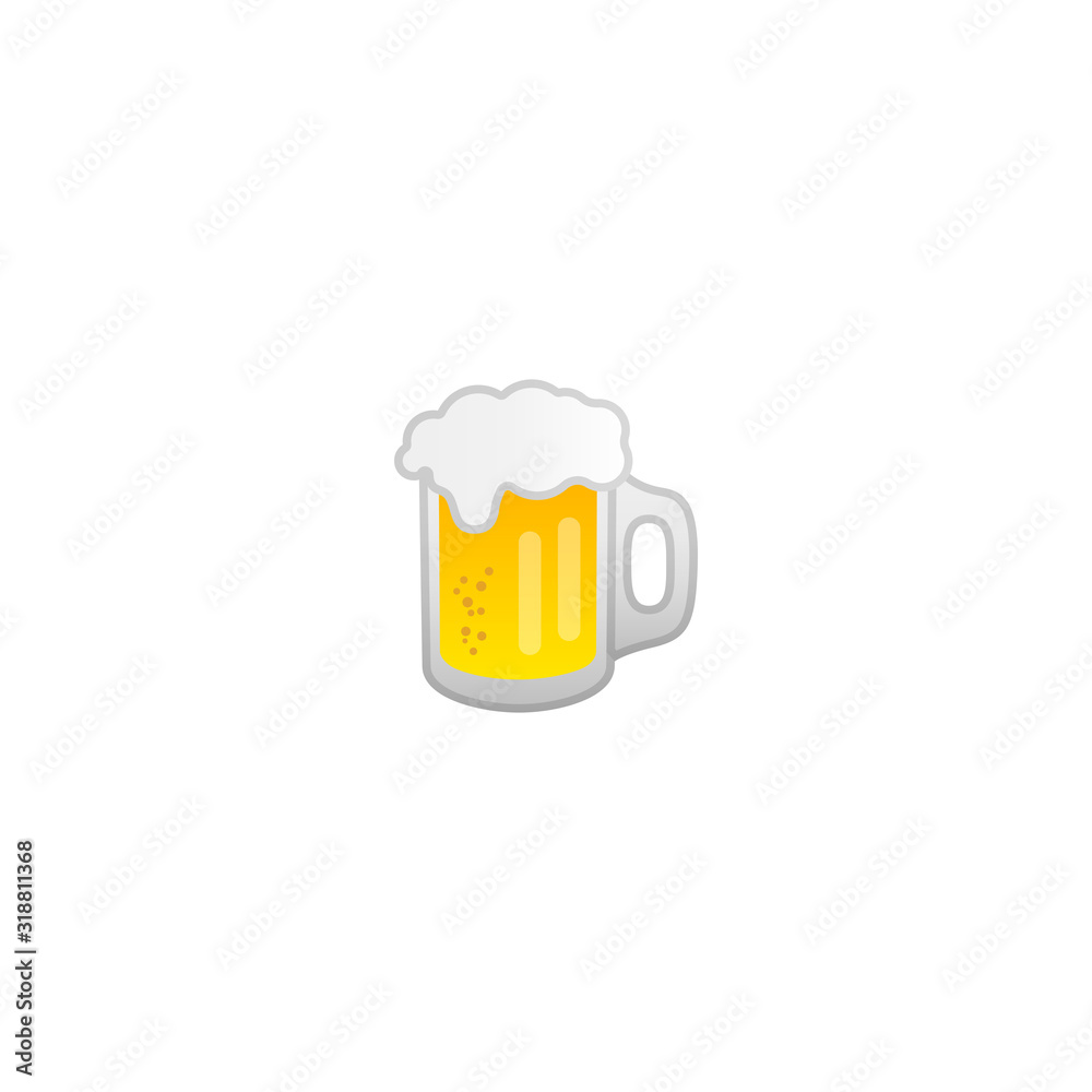 Beer Mug Vector Icon. Glass of Cold Beer Isolated Emoji, Emoticon