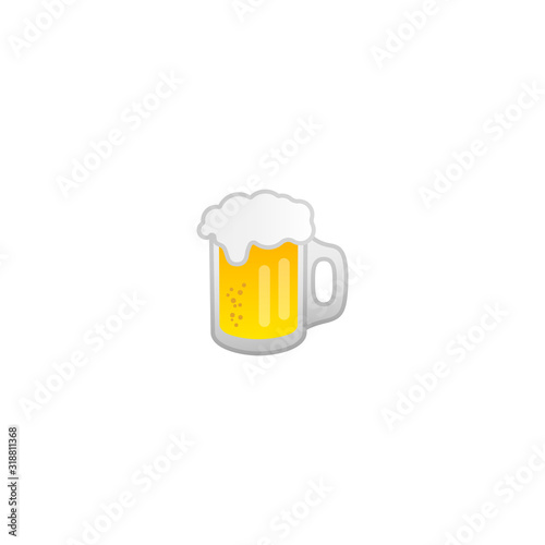 Beer Mug Vector Icon. Glass of Cold Beer Isolated Emoji, Emoticon Illustration