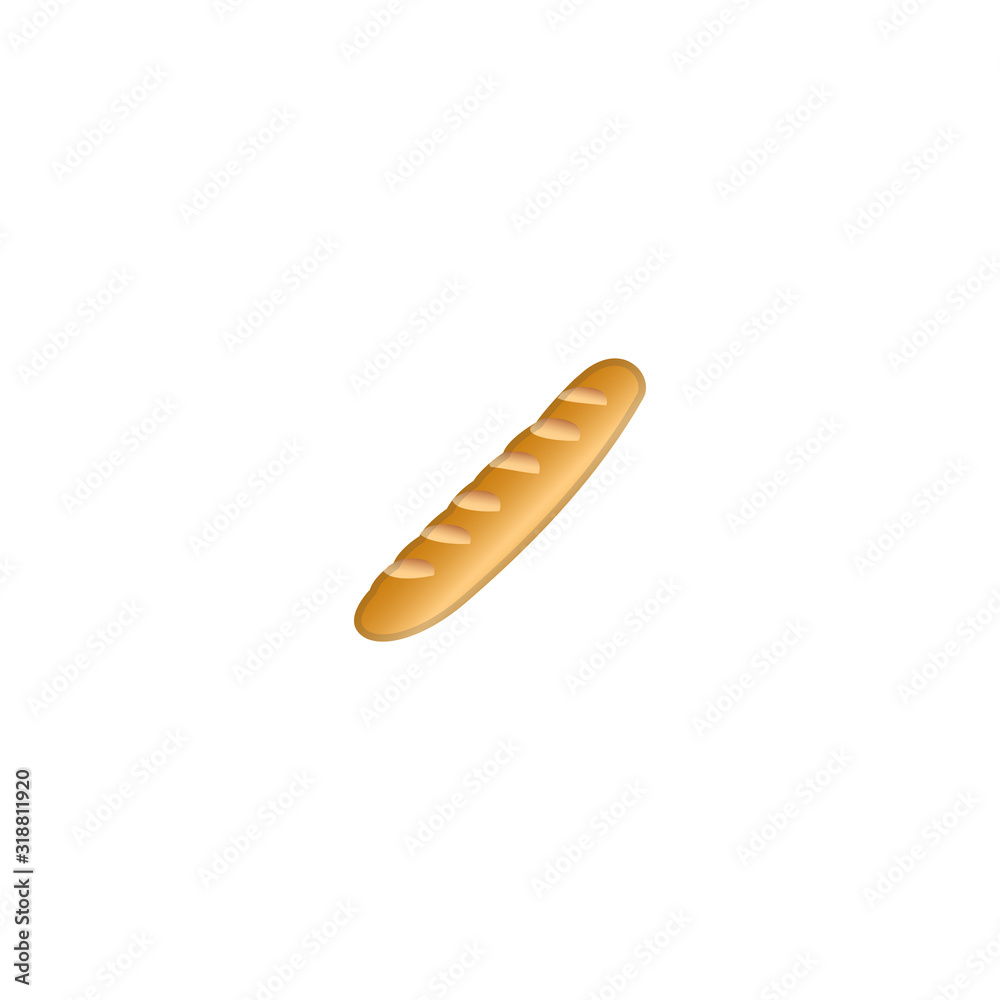 Baguette Bread Vector Icon. French Baguette Bread Isolated Illustration Baguette Bread Vector Icon. French Baguette Bread Isolated Illustration