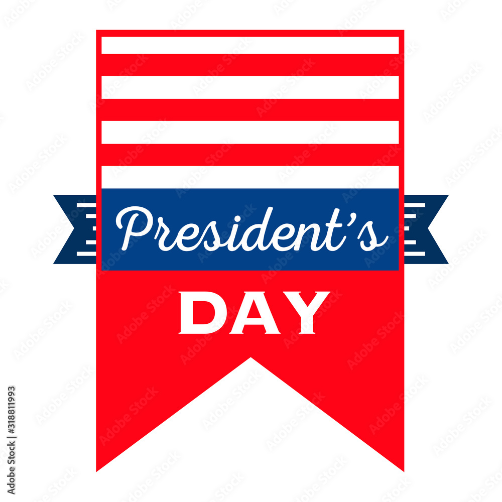 President's day typography with red and blue colour. US national celebration in 2020 President's day typography with red and blue colour. US national celebration in 2020