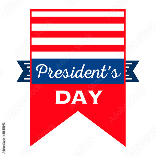 President's day typography with red and blue colour. US national celebration in 2020