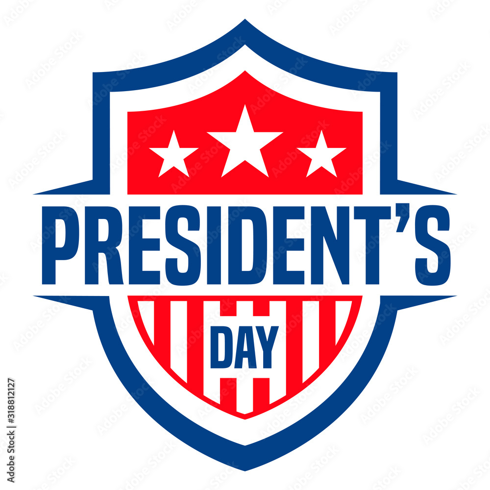 President's day symbol with creative shield on United States celebration President's day symbol with creative shield on United States celebration