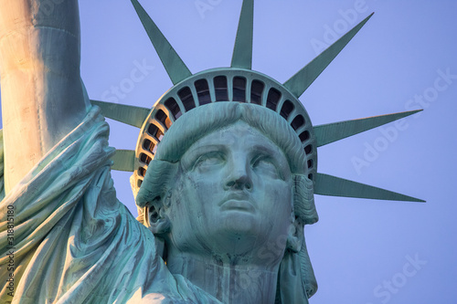 statue of liberty head close up
