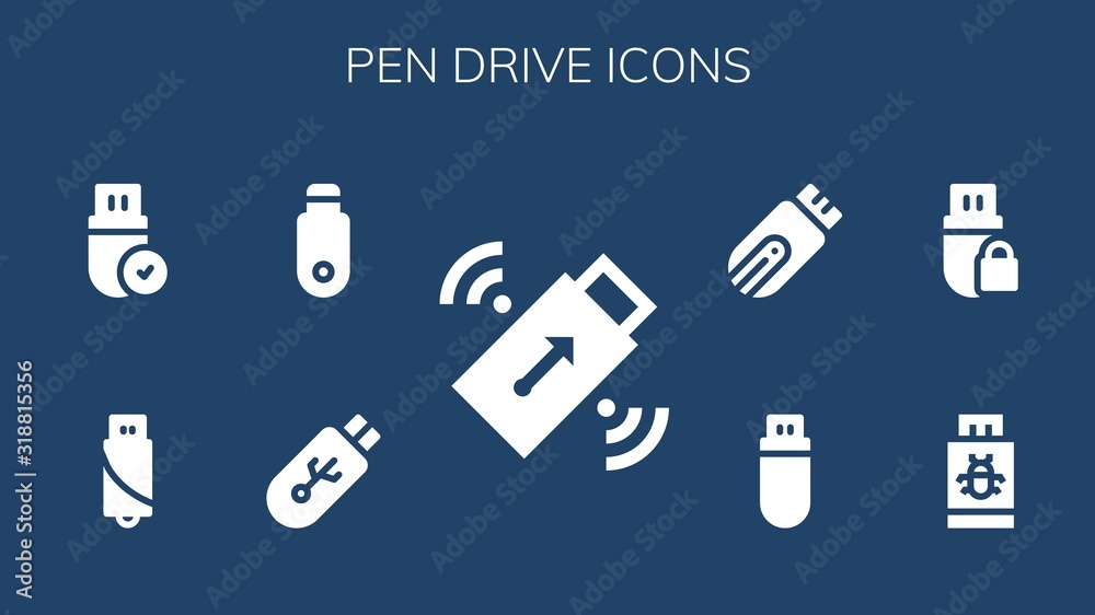 pen drive icon set