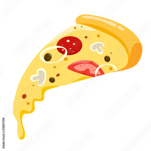 Tasty delicious pizza slice