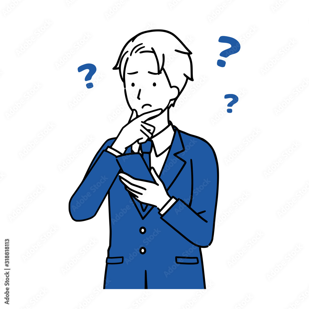 Illustration of a businessman using a smartphone, upper body. Illustration of a businessman using a smartphone, upper body.