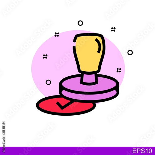 Stamp vector icon sign symbol.vector illustration