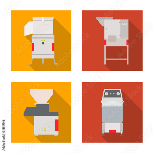 Vector design of domestic and appliances symbol. Collection of domestic and furniture stock symbol for web.