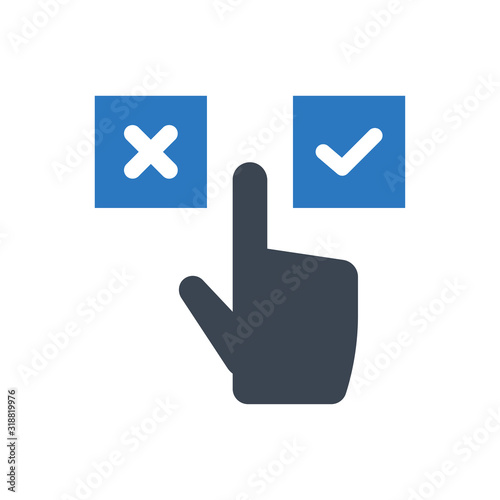 Yes or no decision making icon