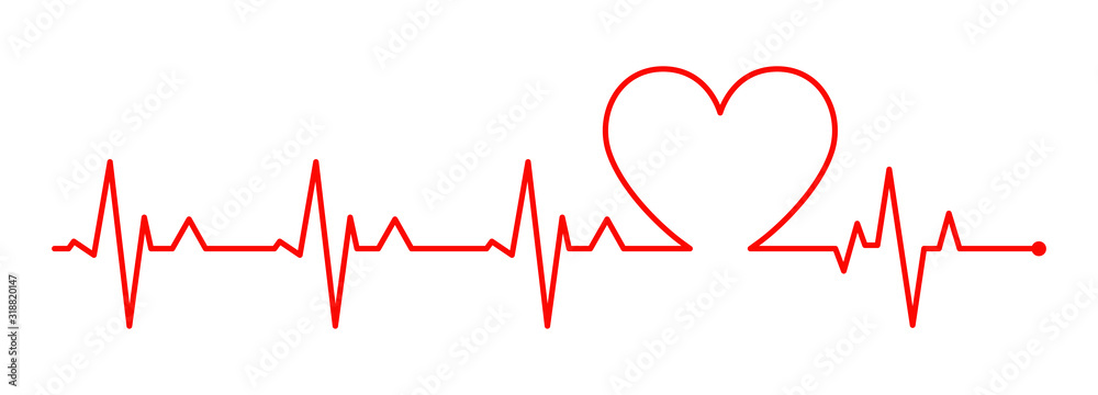 心電図のリズムとハート形 Stock ベクター Adobe Stock