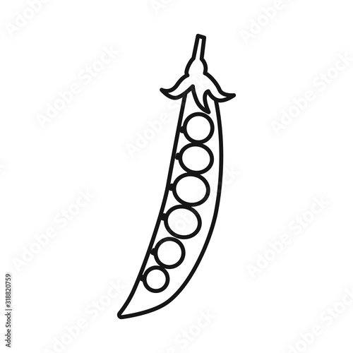 Vector illustration of pod and peas logo. Web element of pod and legume vector icon for stock.