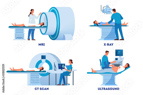 MRI and X-Ray scanner, Ultrasound and CT skan. photo