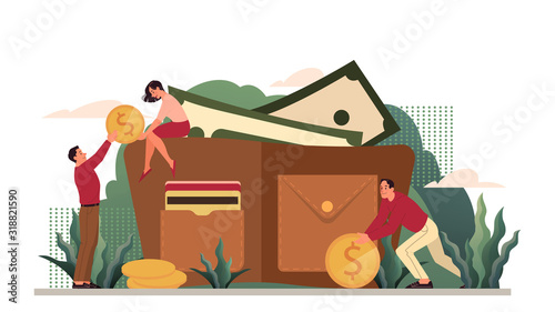 Obraz na płótnie Isolated vector illustration of money protection concept