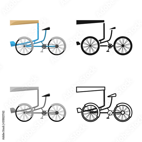 Vector illustration of bike and transport logo. Collection of bike and bicycle stock symbol for web.