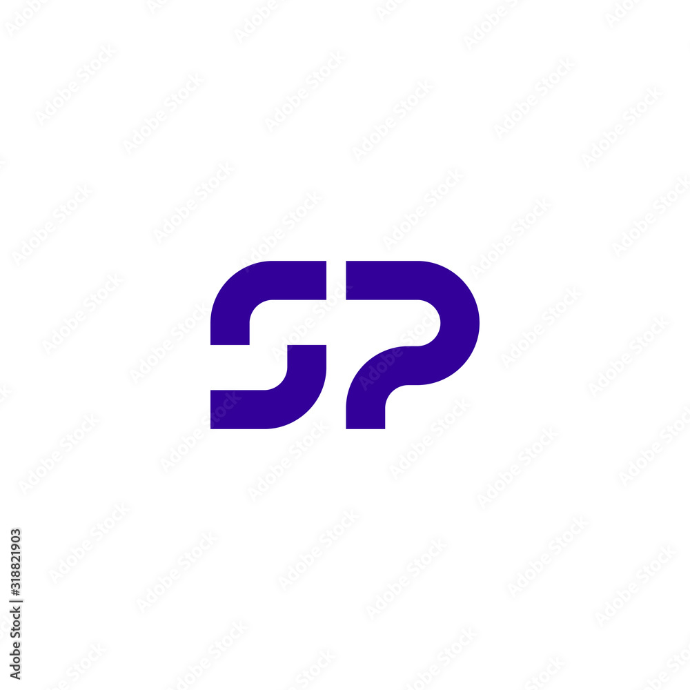 Initial SP logo design vector simple