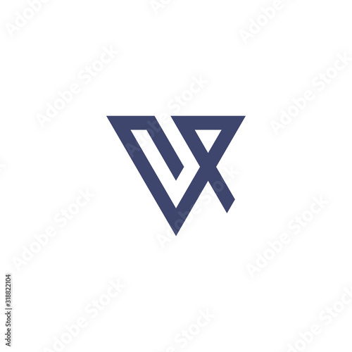 Letter VP triangle logo design vector simple