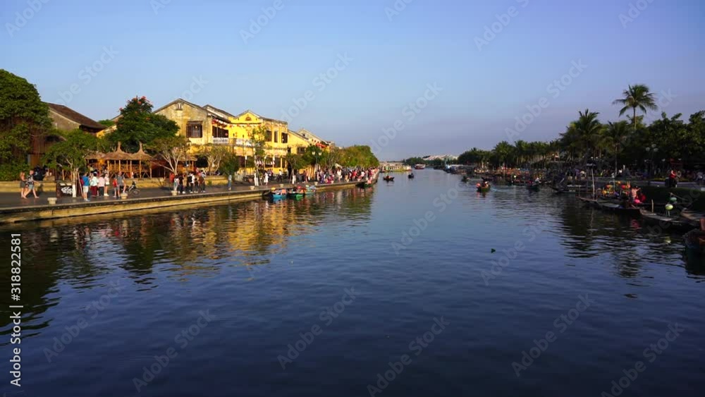 River boat cruise scene in Hoi An at dusk River boat cruise scene in Hoi An at dusk