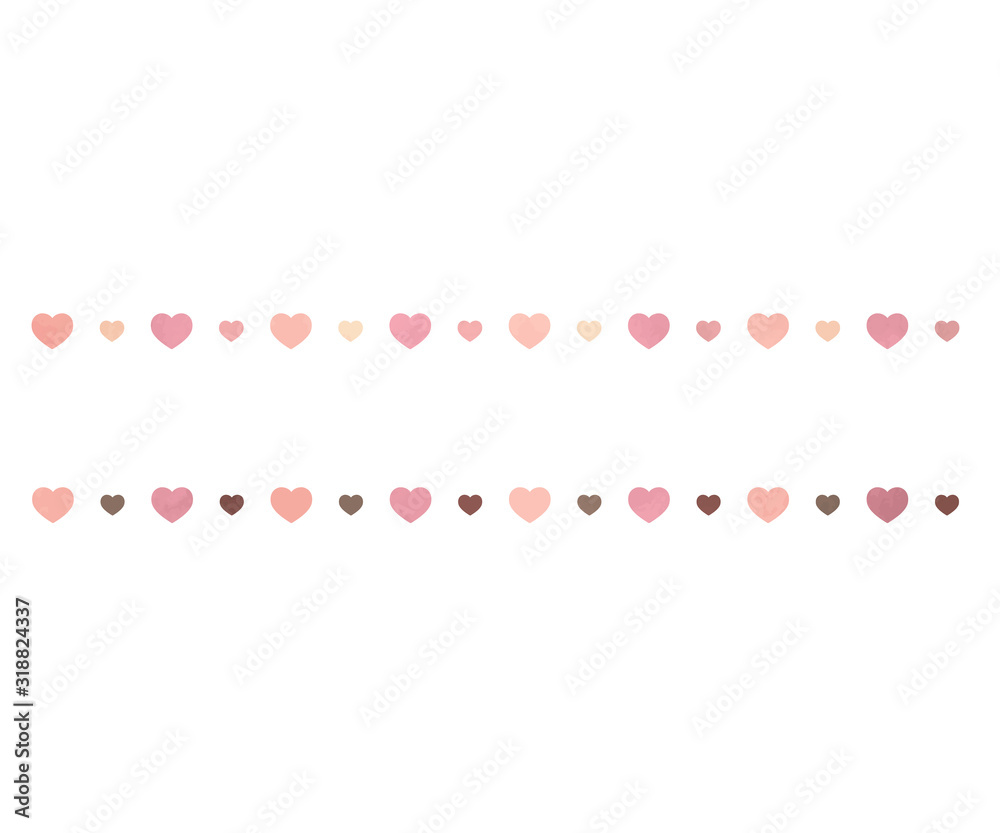 かわいいハートのライン 装飾 見出し 背景 バレンタイン 素材 Stock Illustration Adobe Stock