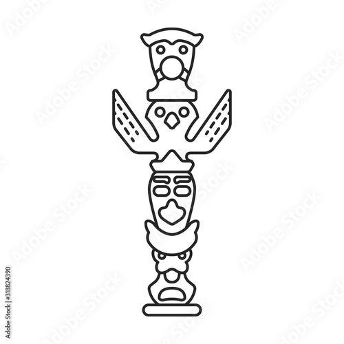 Totem vector icon.Line vector icon isolated on white background totem.