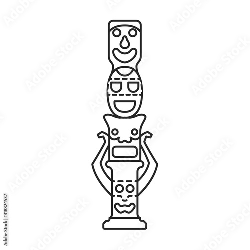 Totem vector icon.Line vector icon isolated on white background totem.